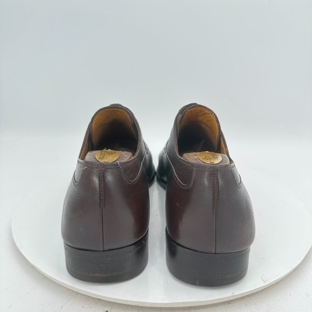 Gucci Men Size US 9 UK 8.5D Brown Leather Lace Up Cap Toe Derby Dress Shoes - Picture 6 of 12